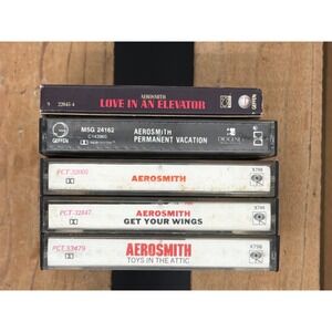 Aerosmith Cassette Tape Lot 5pc Toys in the‎ Attic Get Your Wings Rock Music